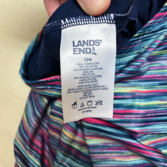 Lands' End Swim Nwot Lands End 22w Racerback Vneck Deep Sea Navy